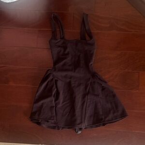 Brown Sleeveless Skater Dress